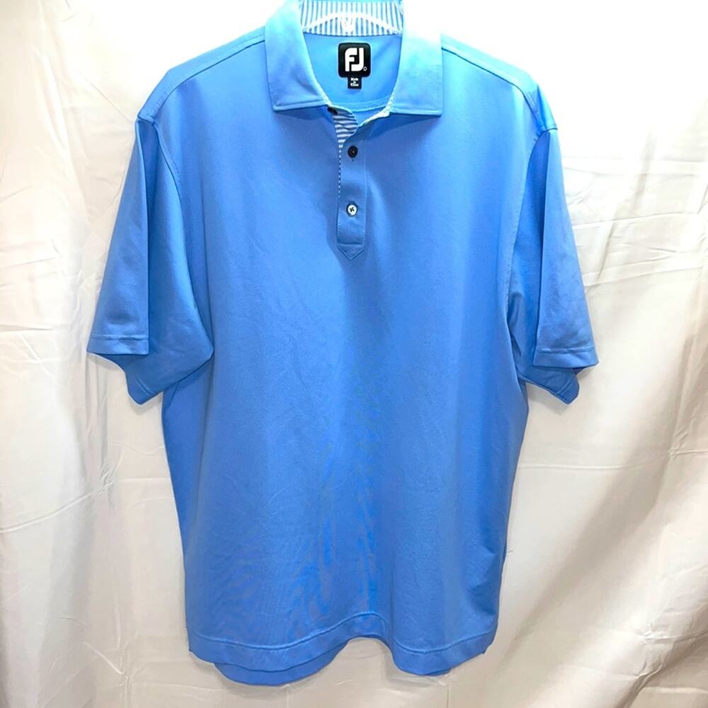 FootJoy Men's Golf Polo Size Large Summer Blue Golfing Outdoor Hiking